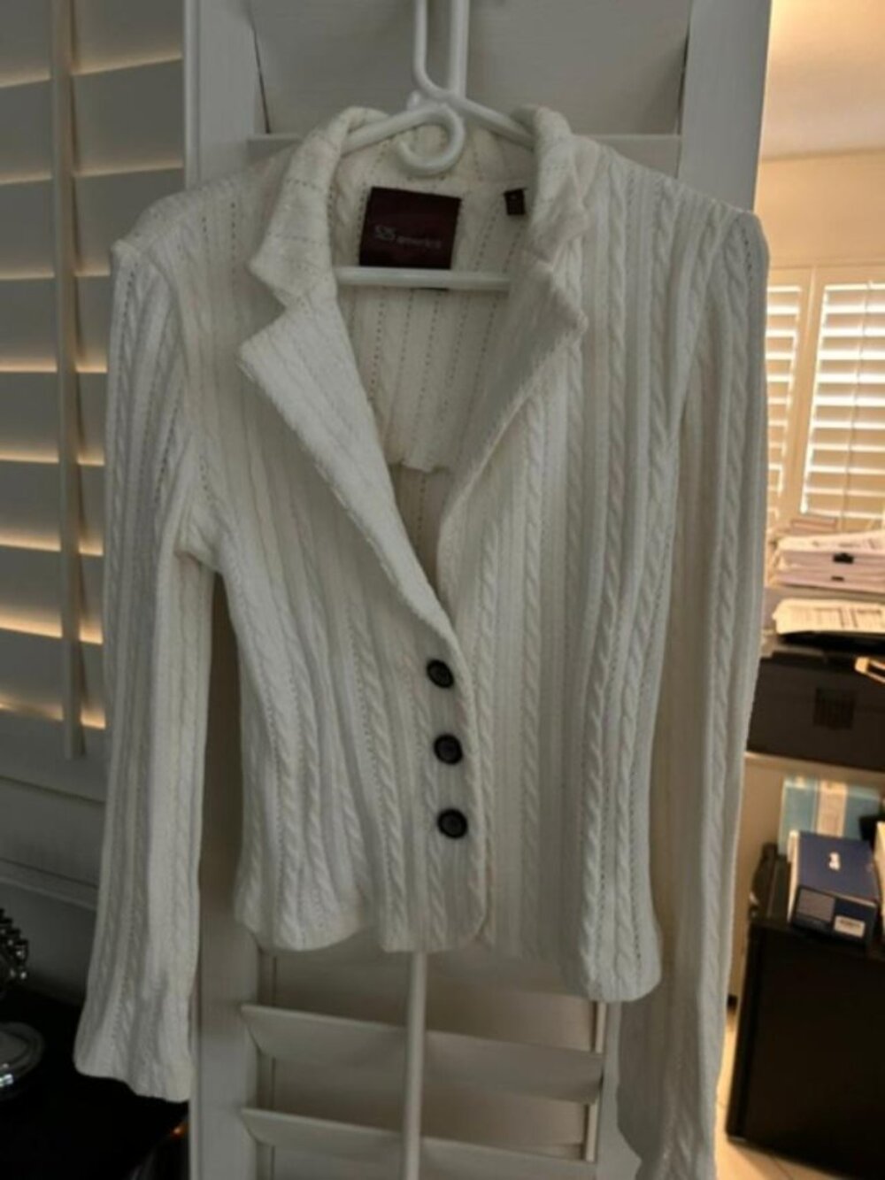 Stylish White Cotton Sweater
